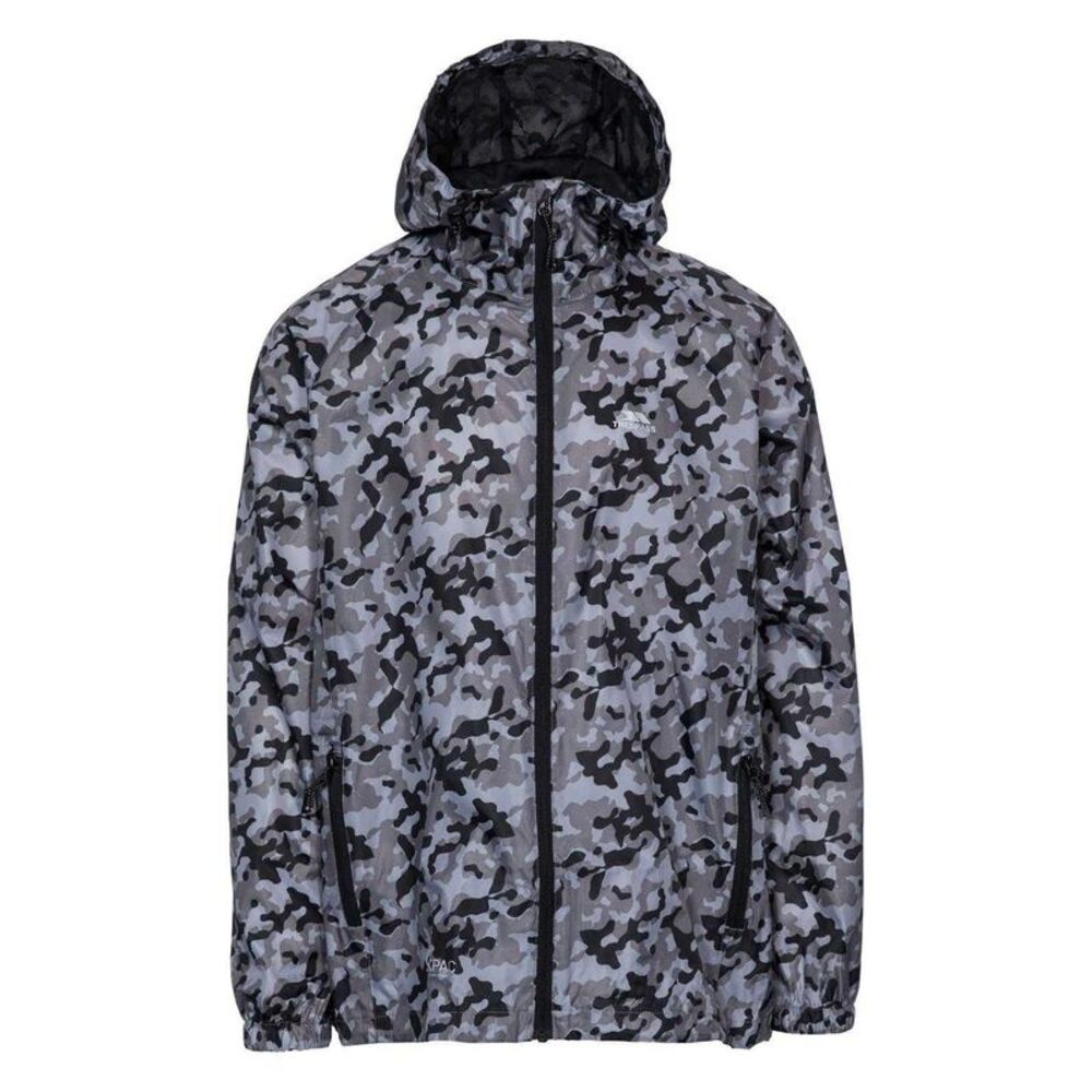 Trespass Womens/Ladies Qikpac Camouflage Packaway Raincoat / Gray